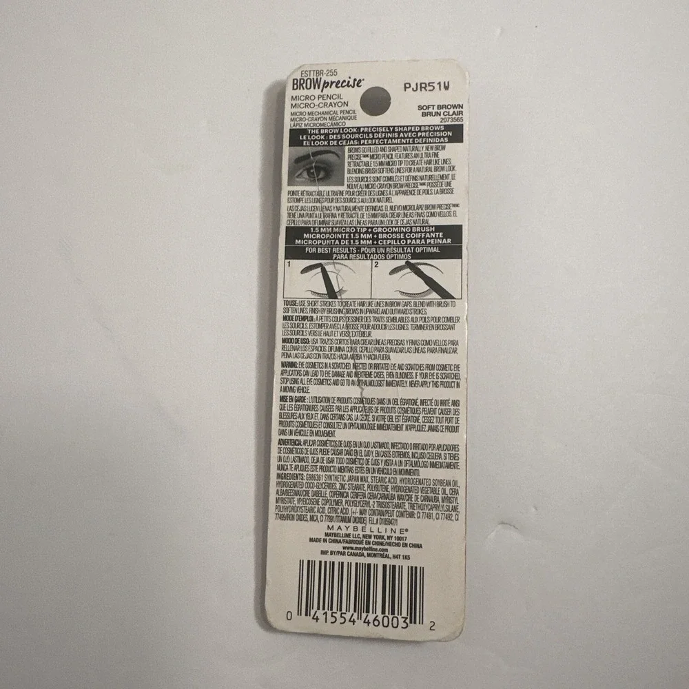 Maybelline Brow Brun Clair Precise Shaping Sharpenable Pencil 255 Soft Brown
